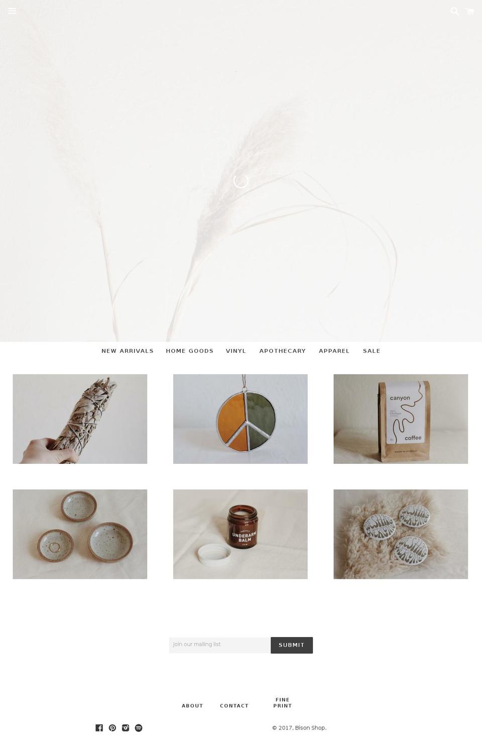 shopbisonshop.com shopify website screenshot