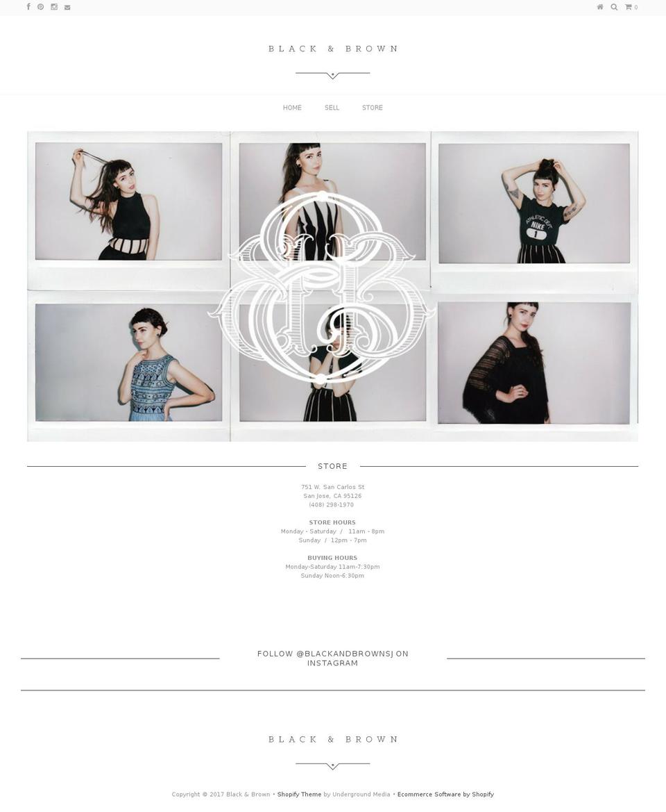shopblackandbrown.com shopify website screenshot