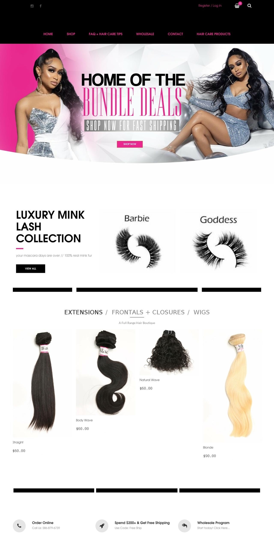 shopblackorchidhairboutique.com — Shopify storefront screenshot