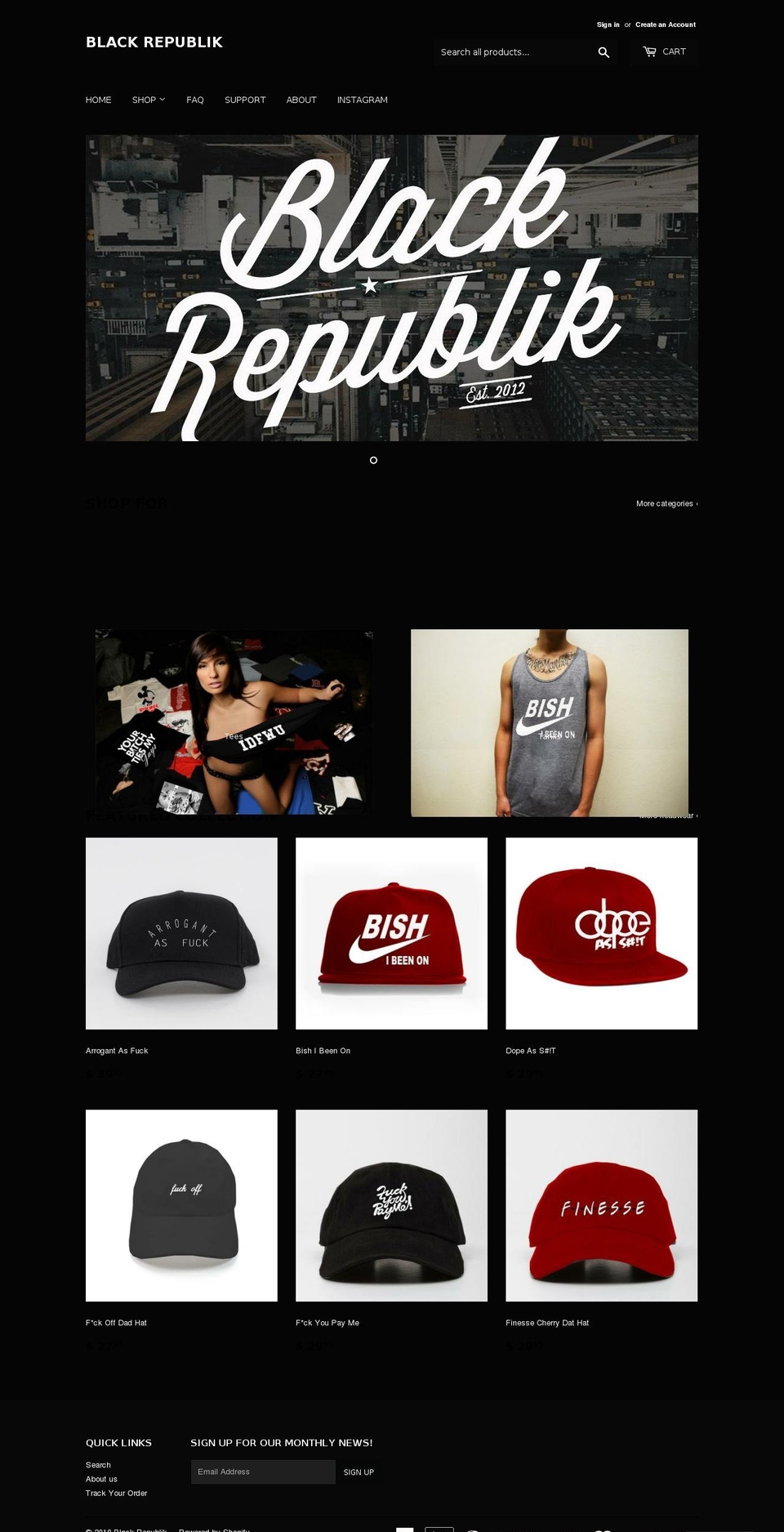 shopblackrepublik.com shopify website screenshot
