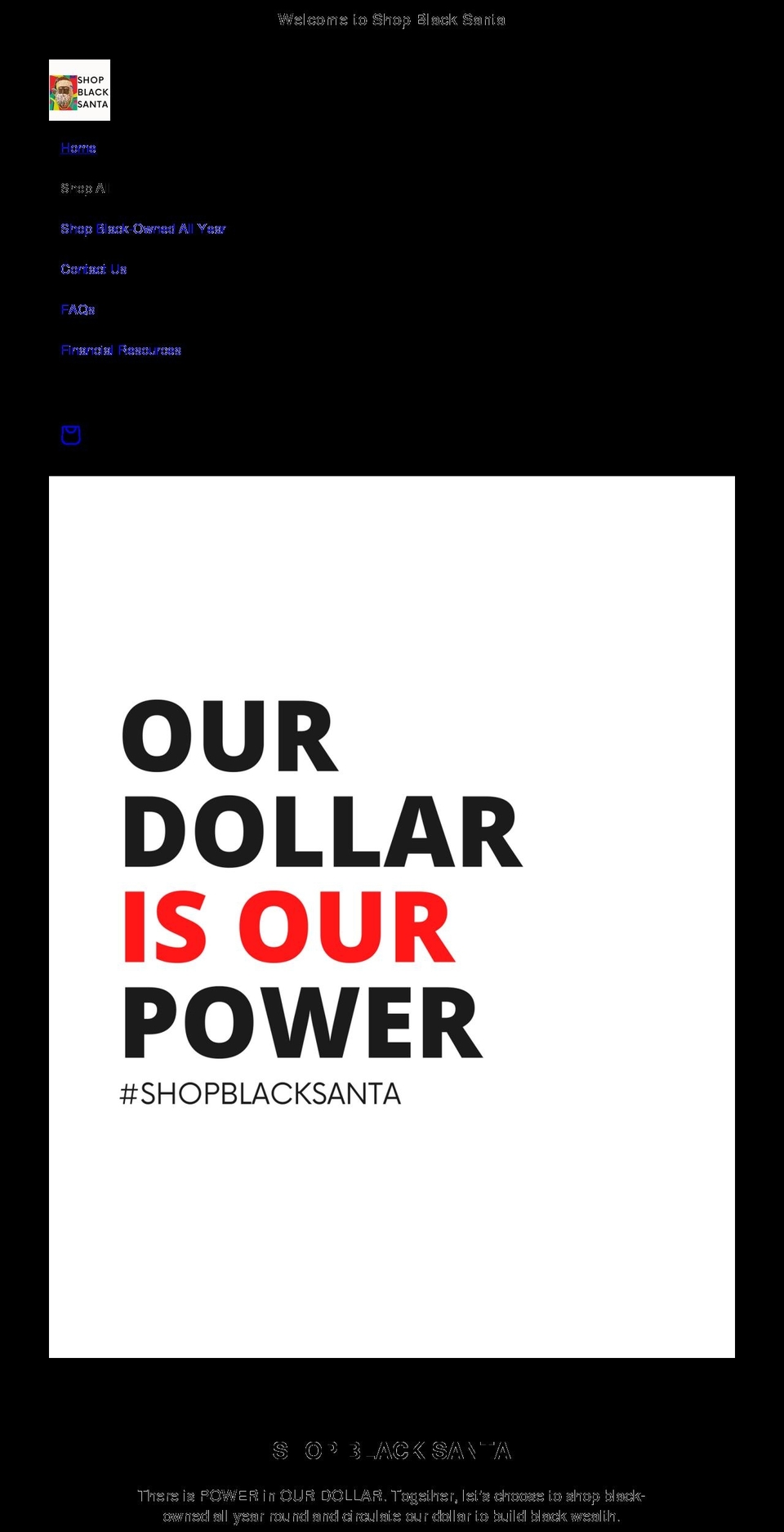 shopblacksanta.com shopify website screenshot