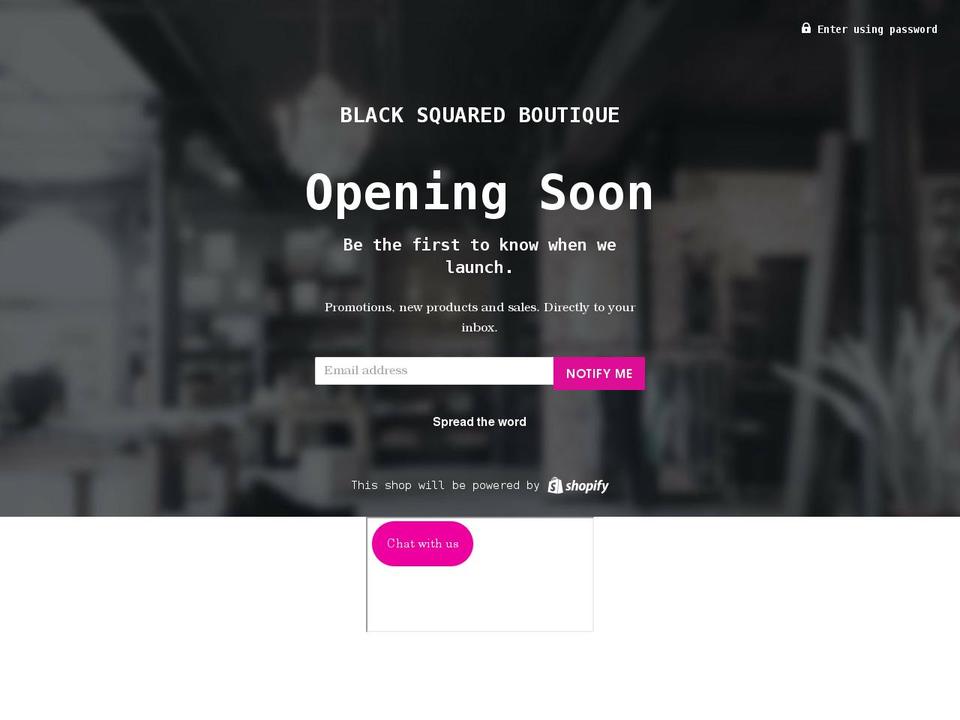 shopblacksquared.com shopify website screenshot