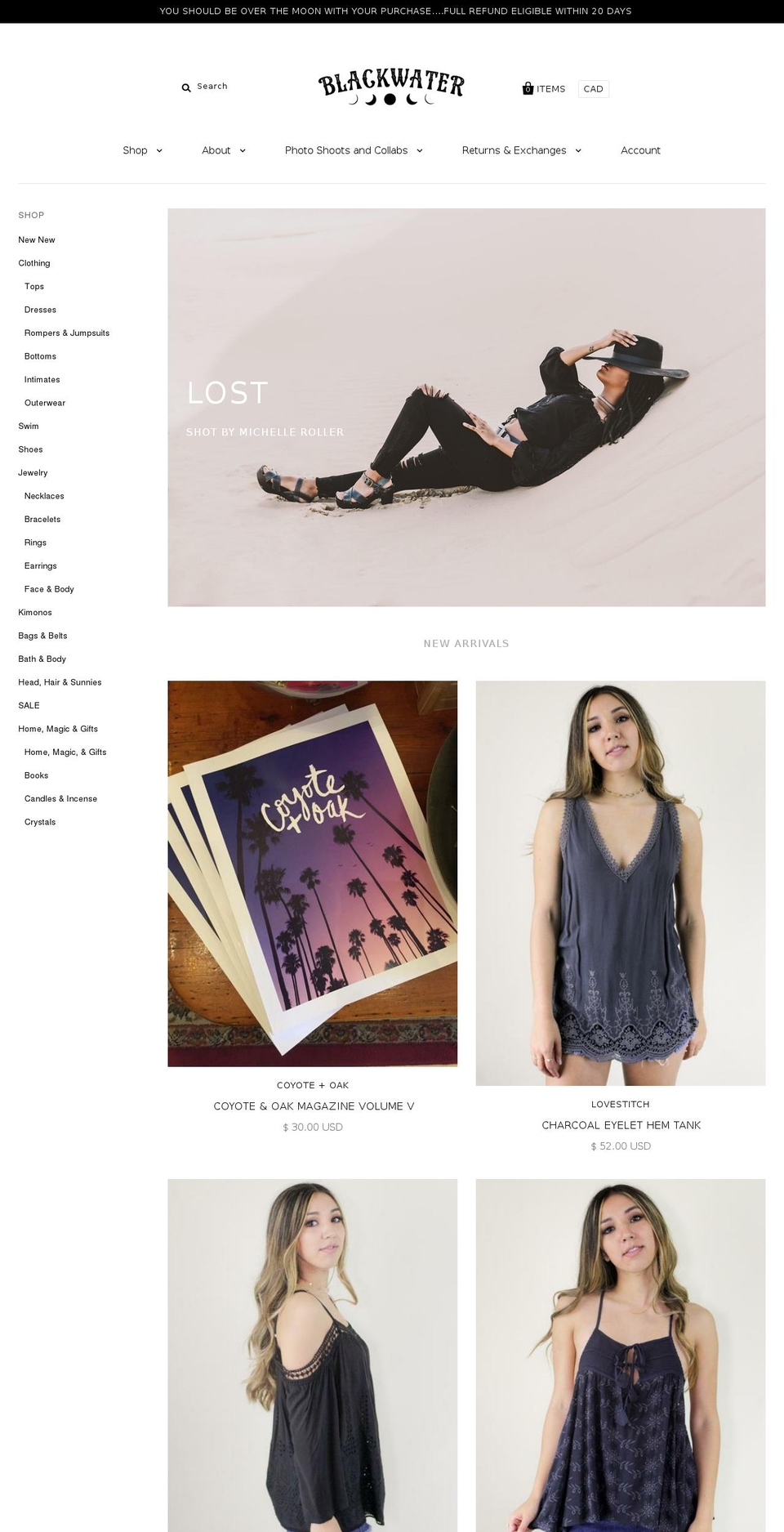 shopblackwater.com shopify website screenshot