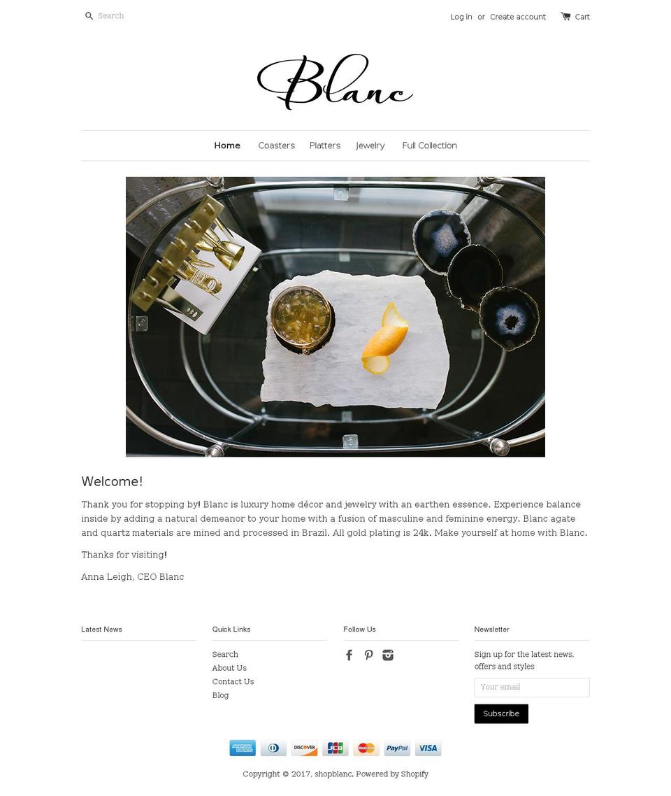 shopblanc.com shopify website screenshot
