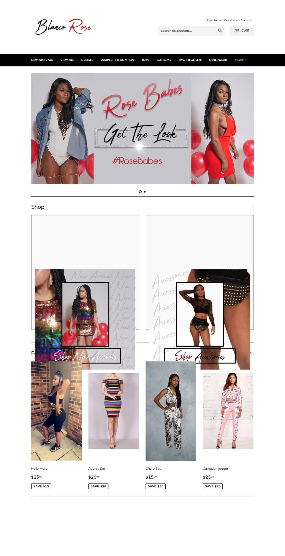 shopblancorose.com — Shopify storefront screenshot