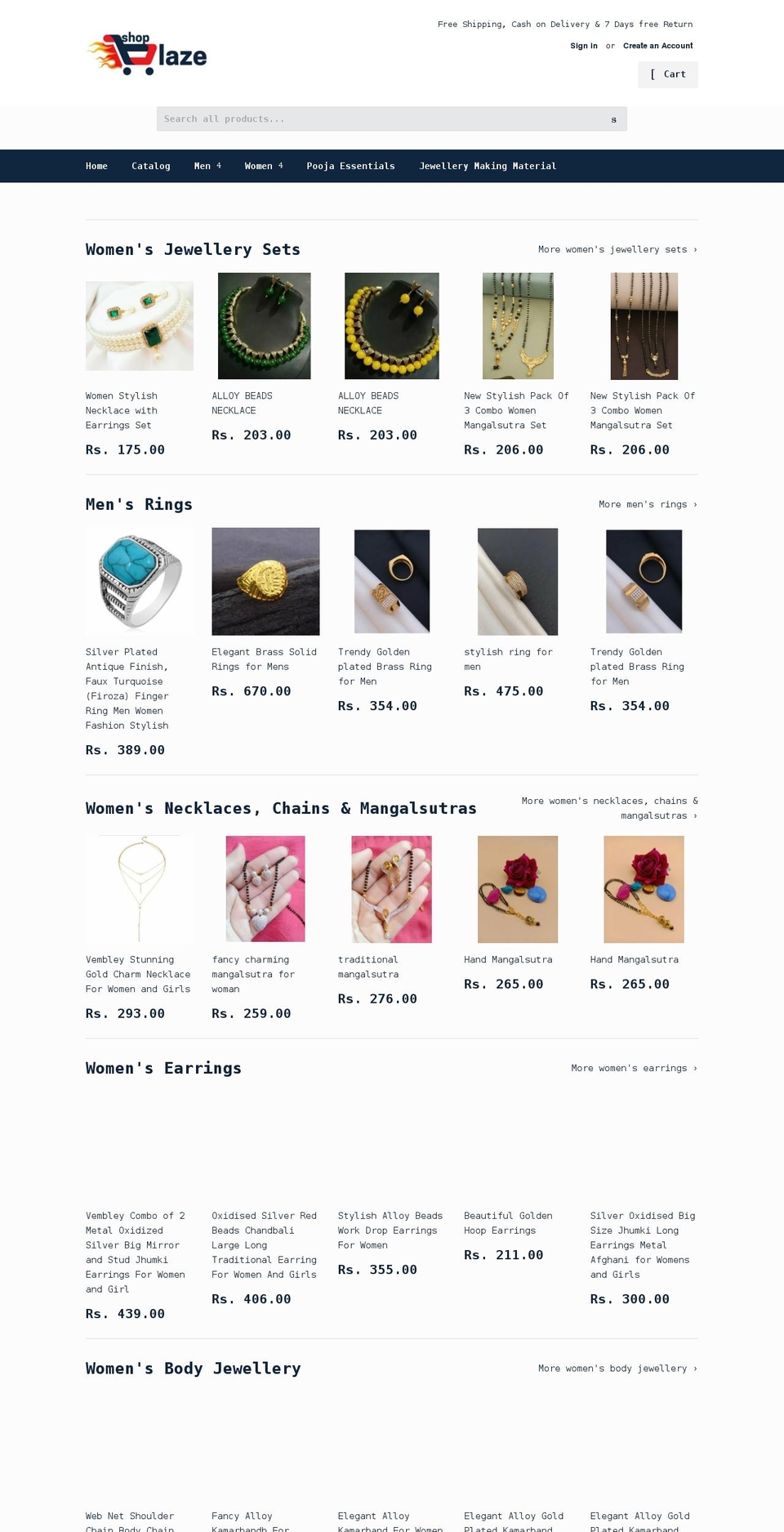 shopblaze.in shopify website screenshot