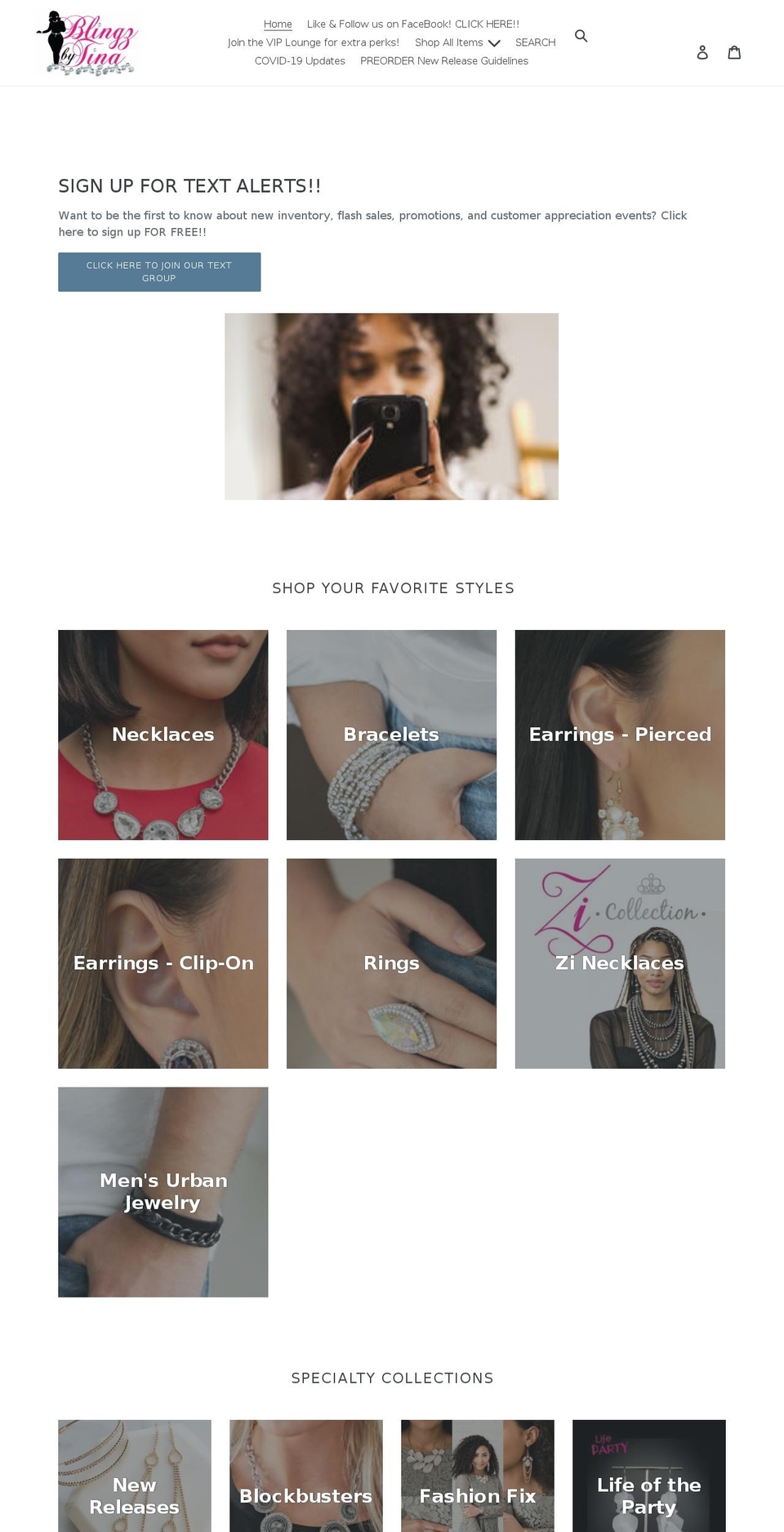 shopblingzbytina.com shopify website screenshot