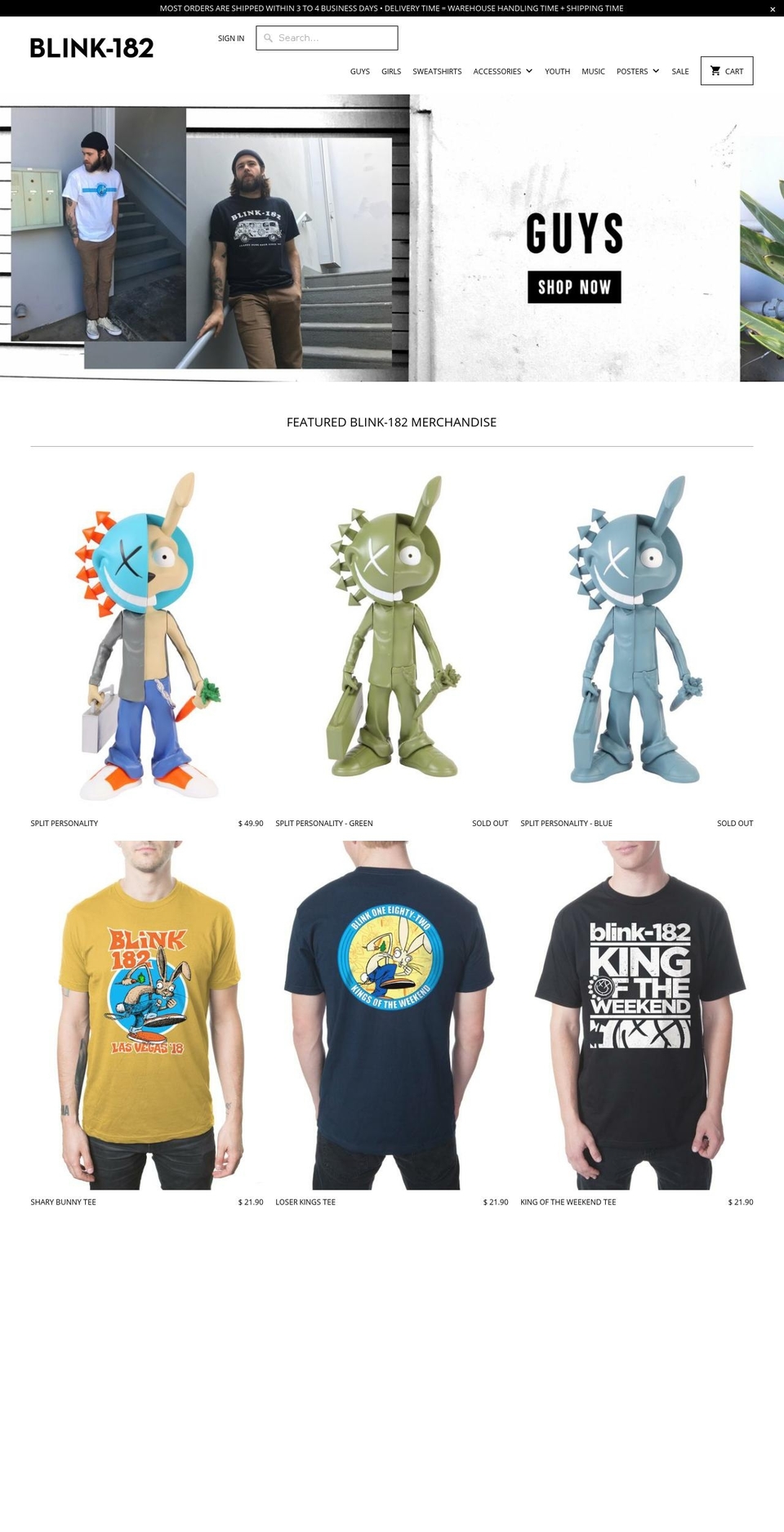 blink-182 - June-2-2018 Shopify theme site example shopblink182.com