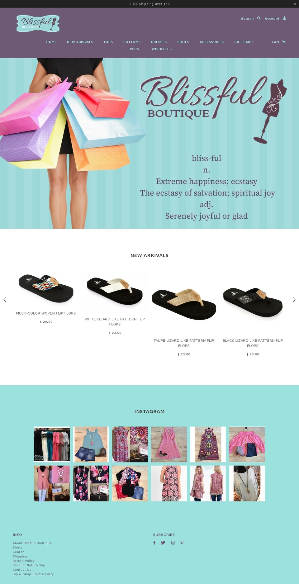 shopblissfulboutique.com shopify website screenshot