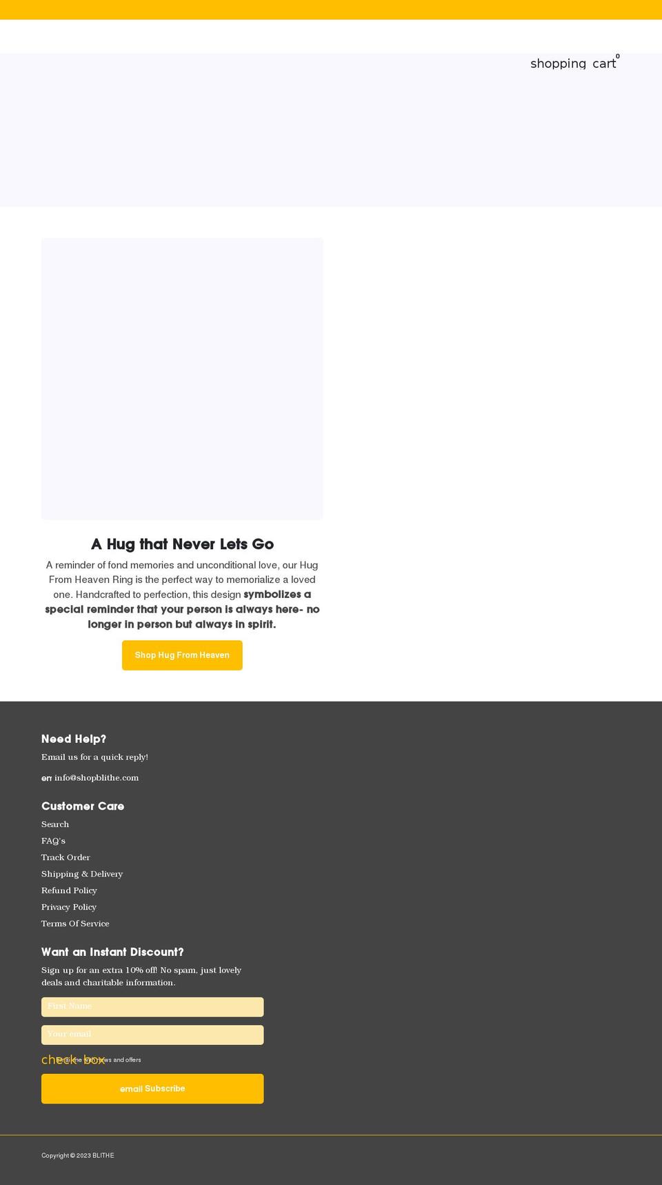 shopblithe.com shopify website screenshot