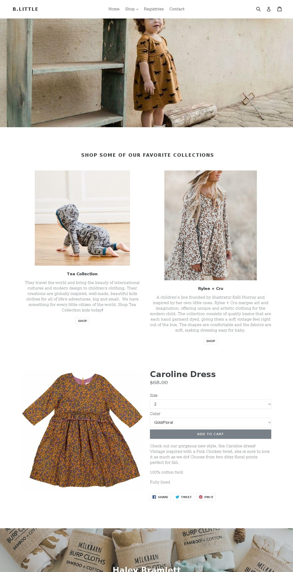 shopblittle.com shopify website screenshot