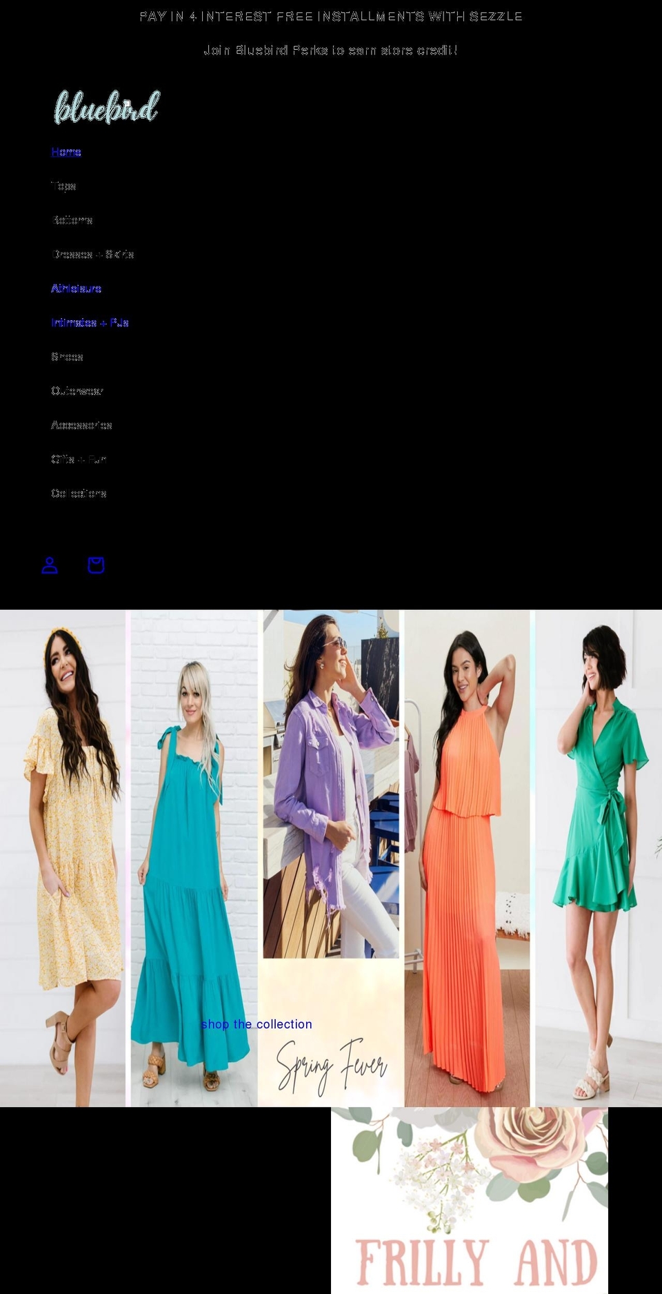 shopbluebirdboutique.com shopify website screenshot