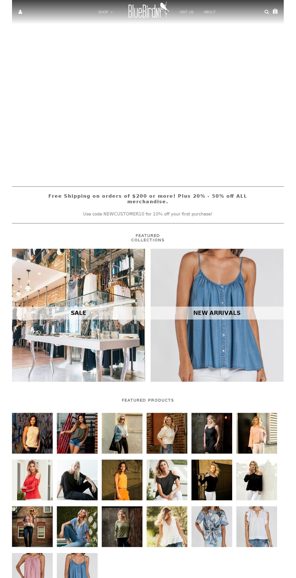 shopbluebirdny.com shopify website screenshot