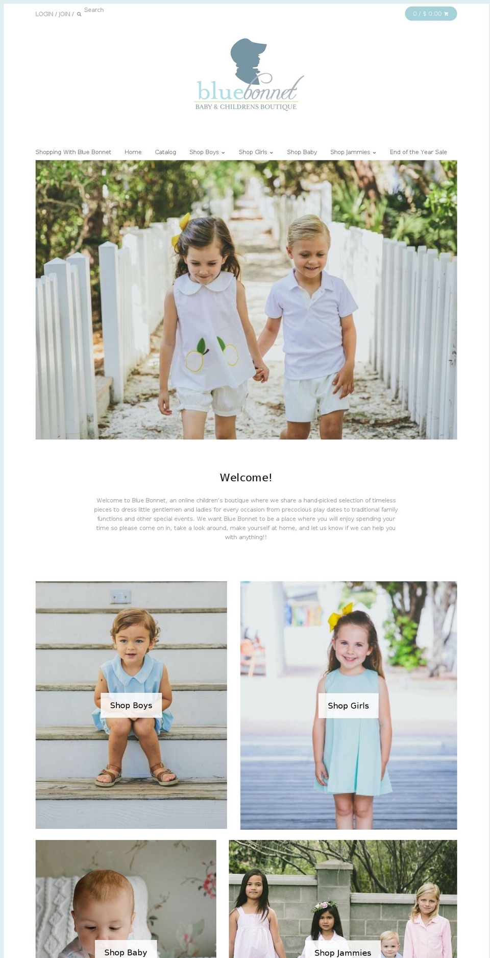 shopbluebonnet.com shopify website screenshot