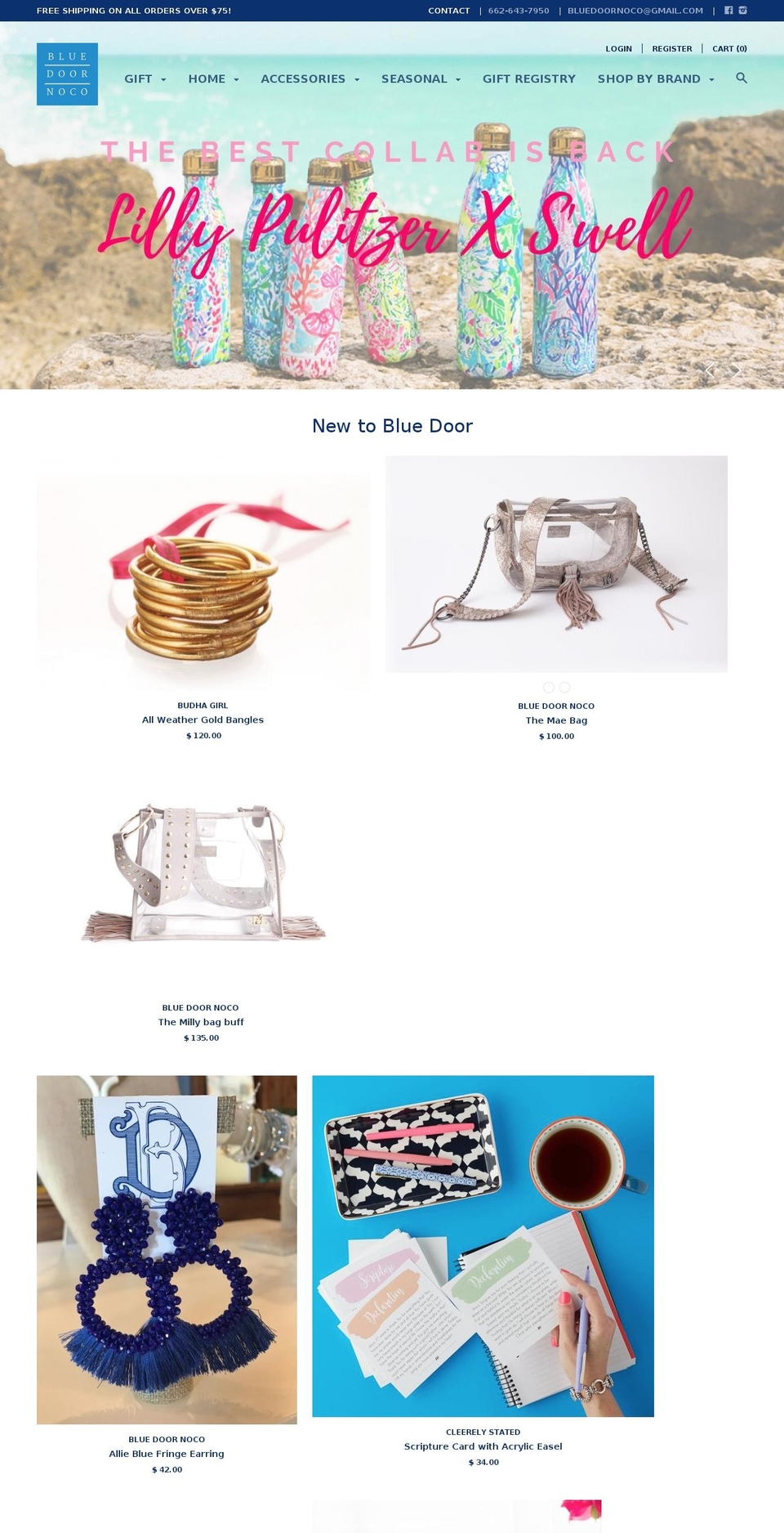 shopbluedoornoco.com shopify website screenshot