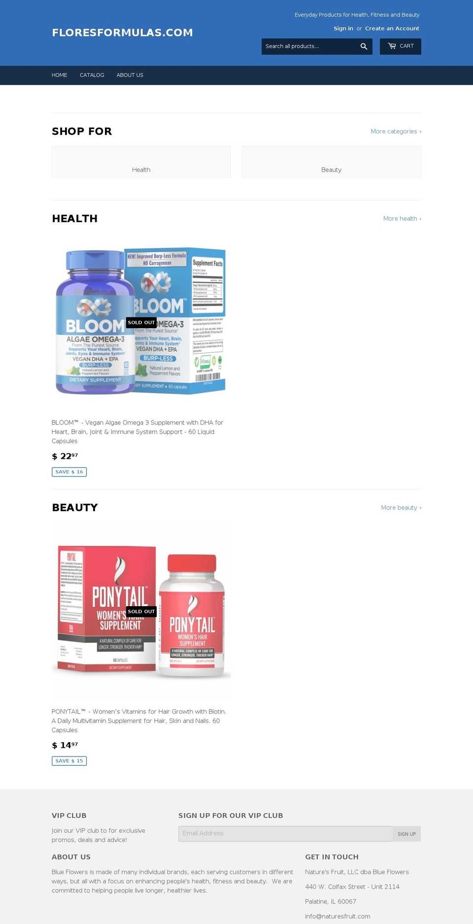 shopblueflowers.com shopify website screenshot