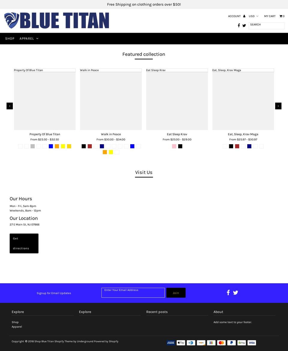 shopbluetitan.com — Shopify storefront screenshot
