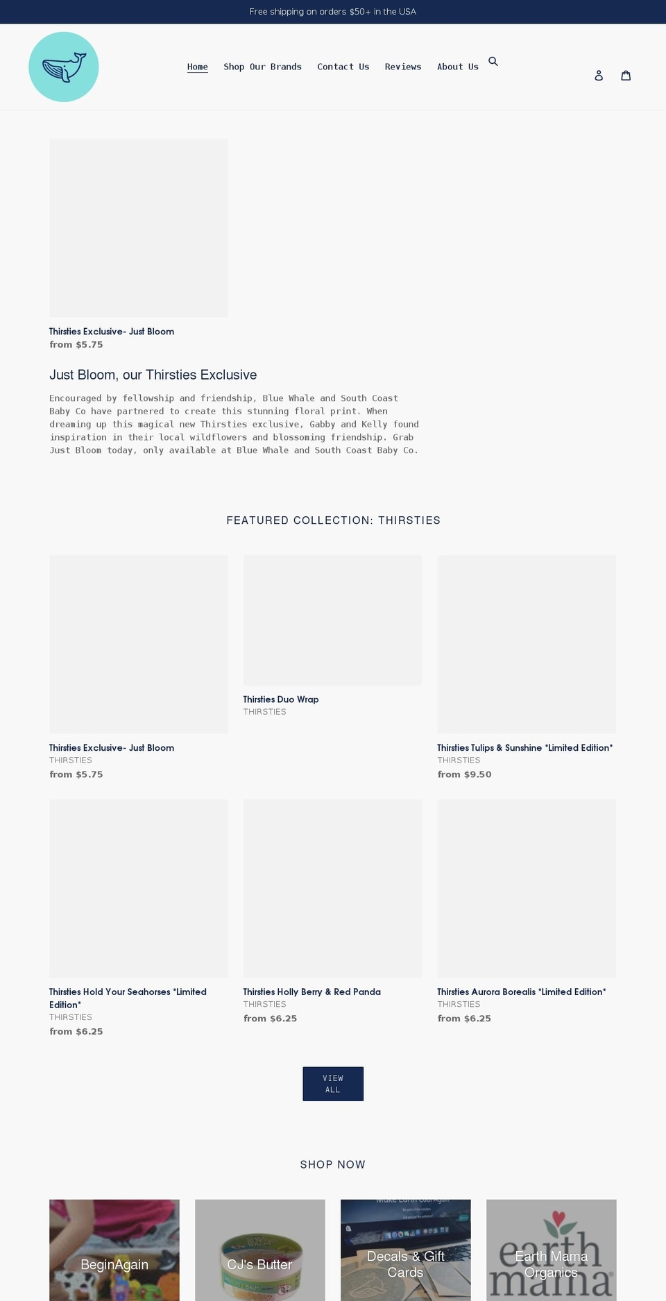 shopbluewhale.com shopify website screenshot