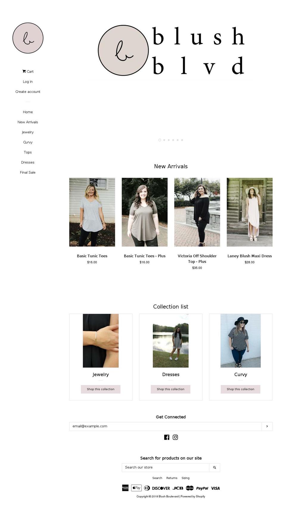 shopblushblvd.com — Shopify storefront screenshot
