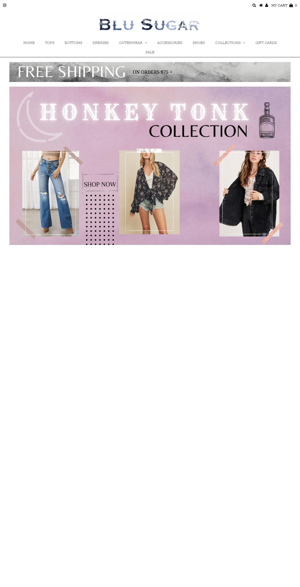 shopblusugar.com shopify website screenshot