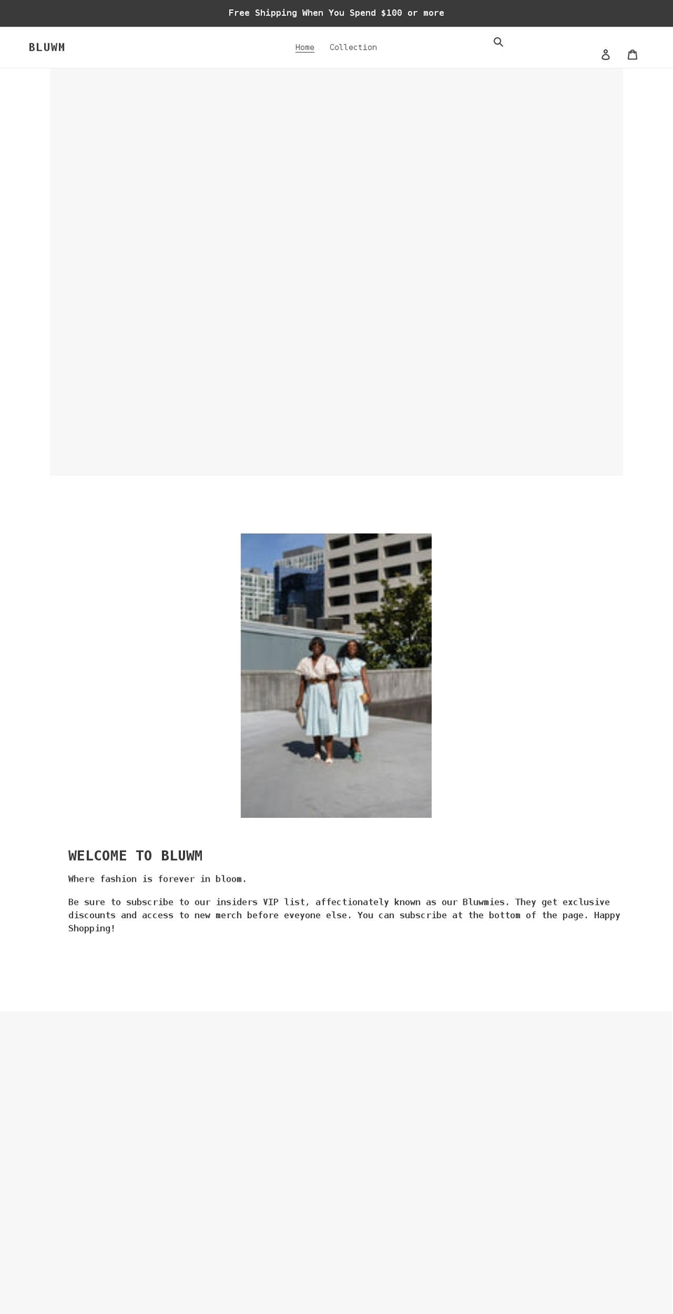 shopbluwm.com shopify website screenshot