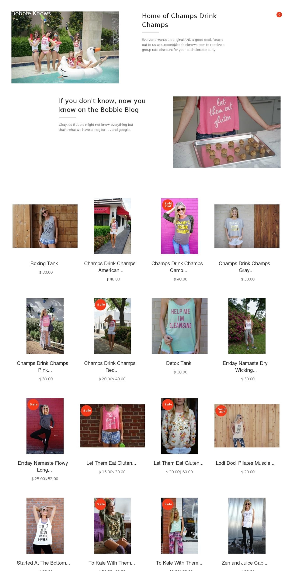 shopbobbieknows.com — Shopify storefront screenshot