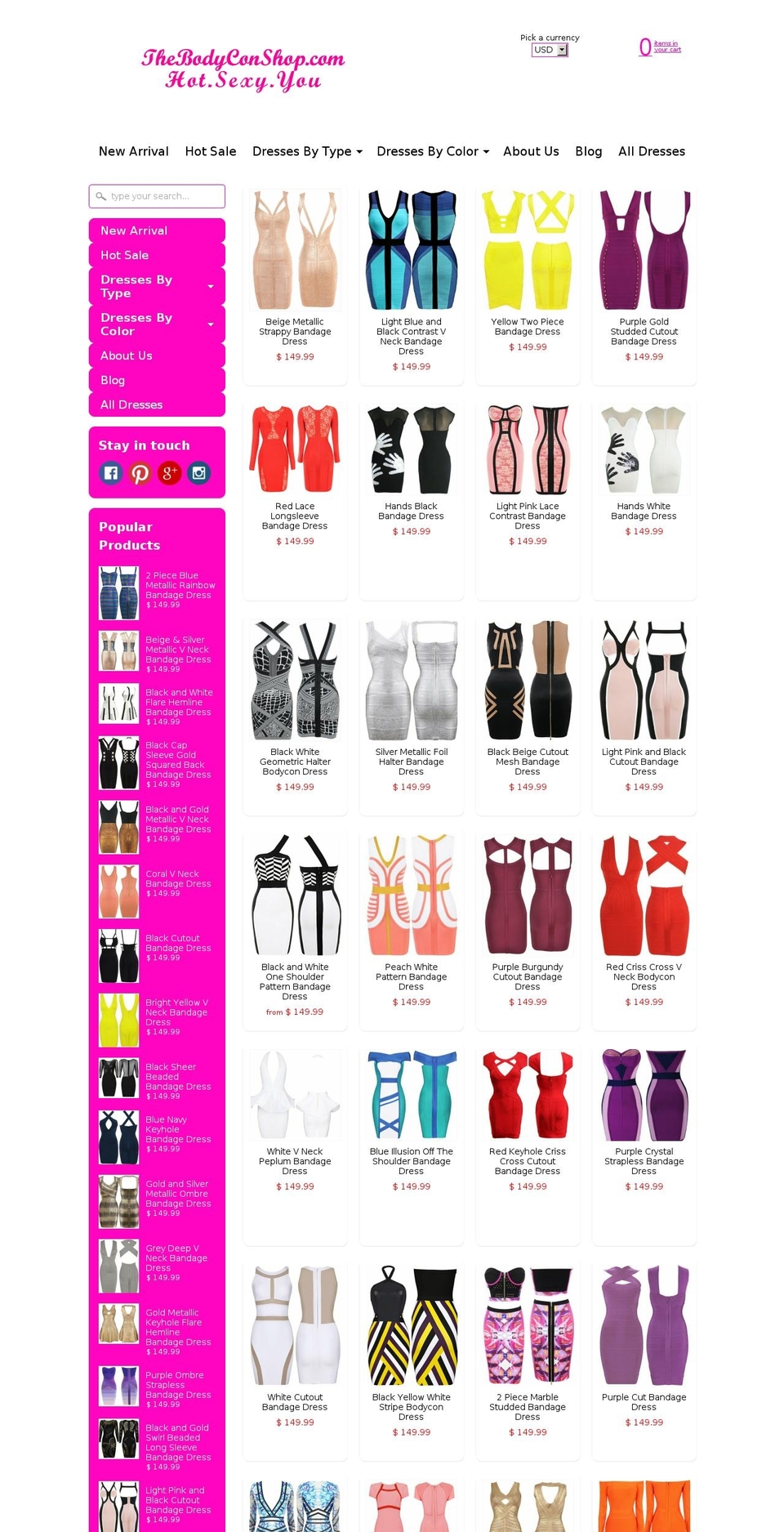 shopbodycon.com shopify website screenshot