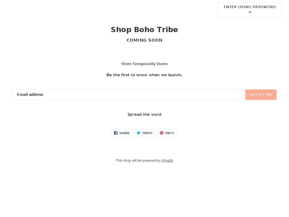 shopbohotribe.com shopify website screenshot