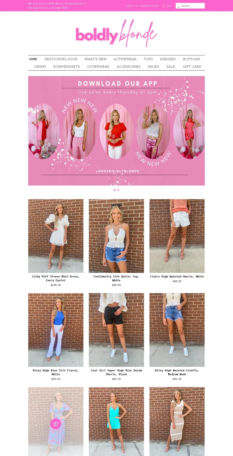 shopboldlyblonde.com shopify website screenshot