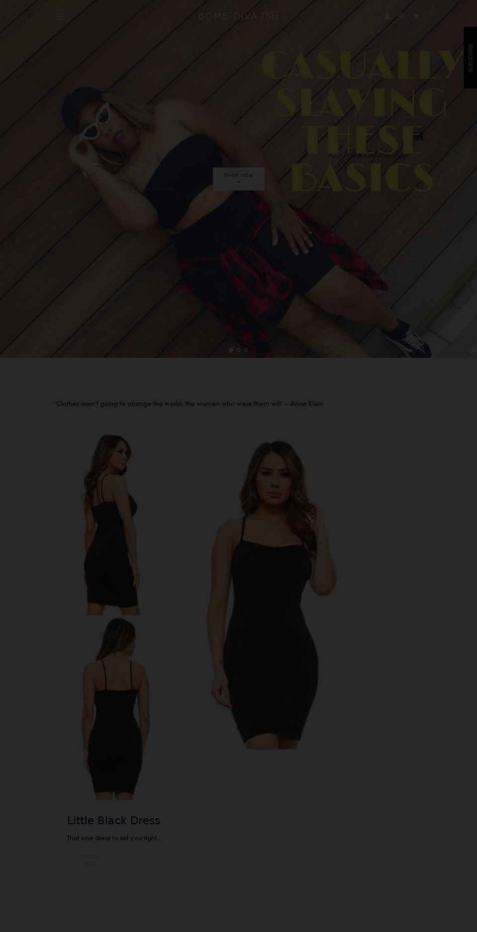 shopbombdivaish.com — Shopify storefront screenshot