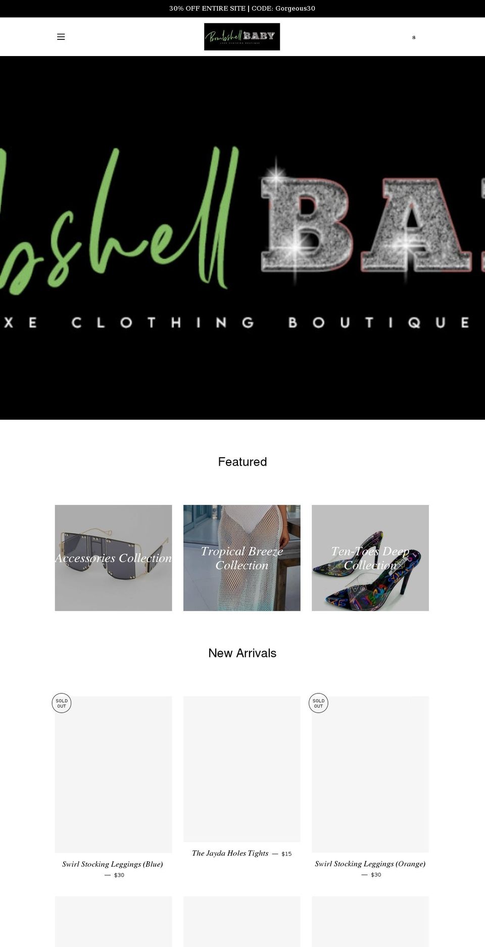 shopbombshellbaby.com shopify website screenshot