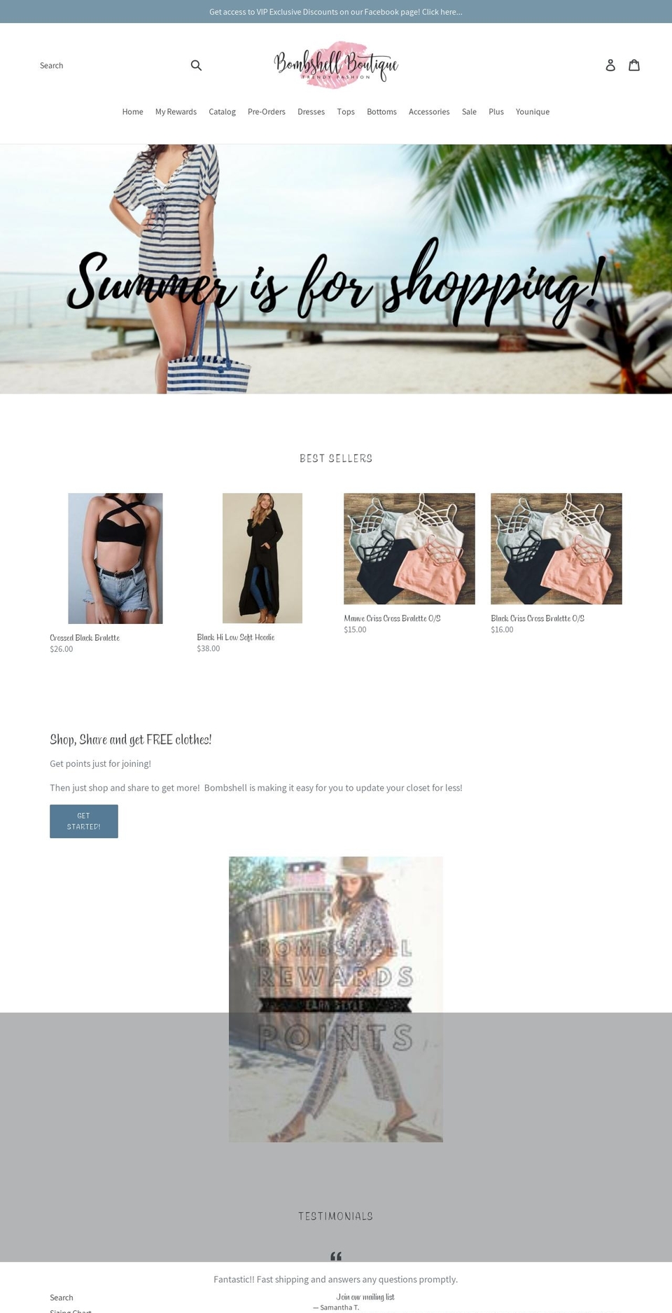 shopbombshellboutique.com — Shopify storefront screenshot