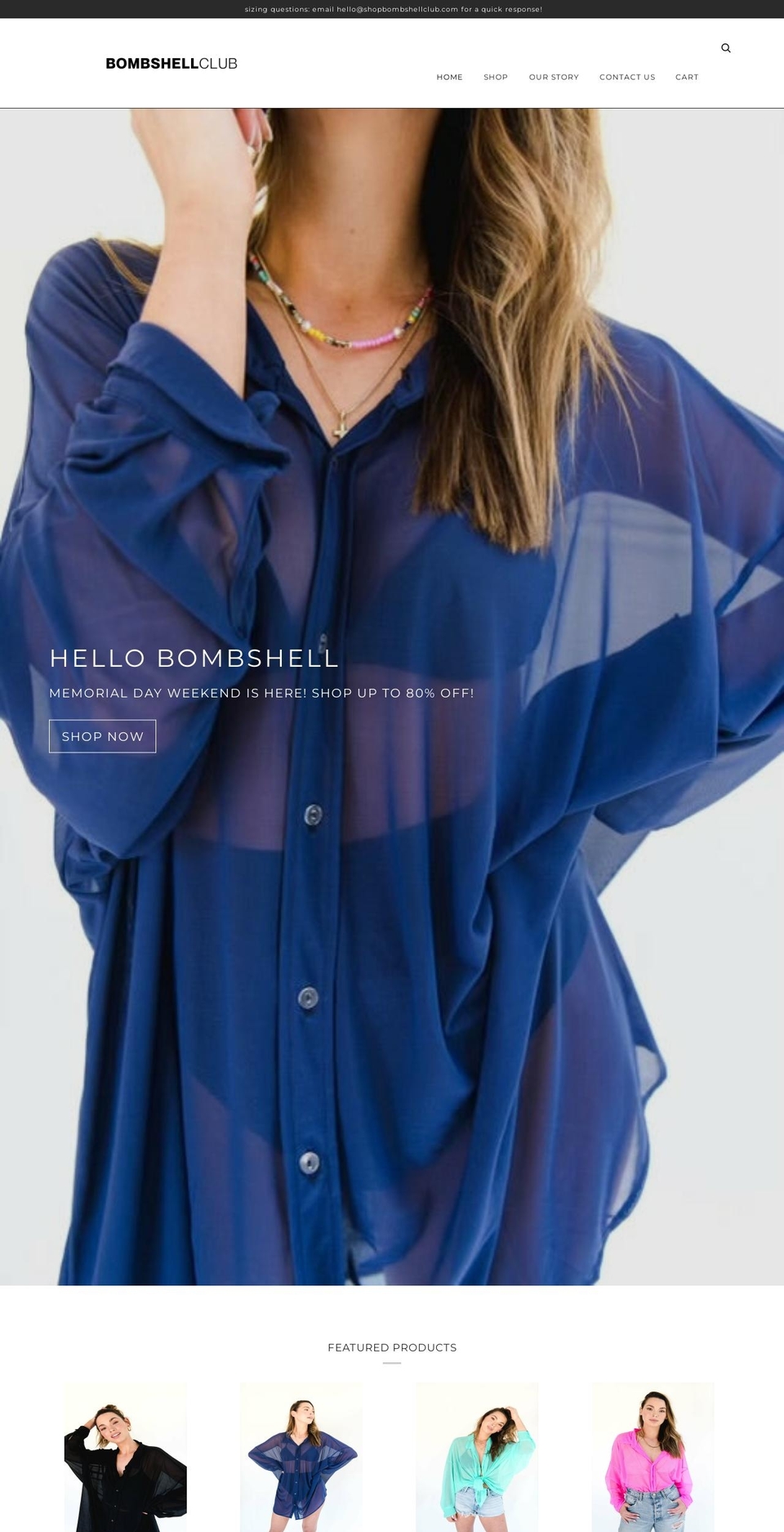 shopbombshellclub.com shopify website screenshot
