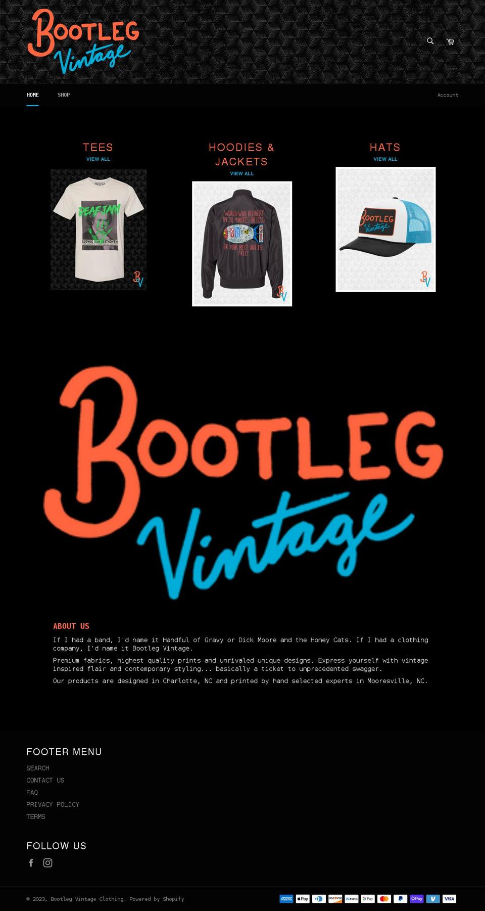 shopbootleg.com shopify website screenshot