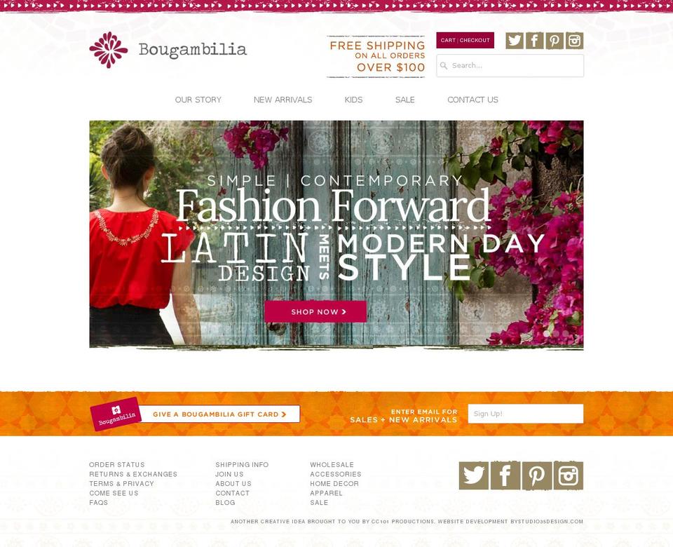 shopbougambilia.ca shopify website screenshot