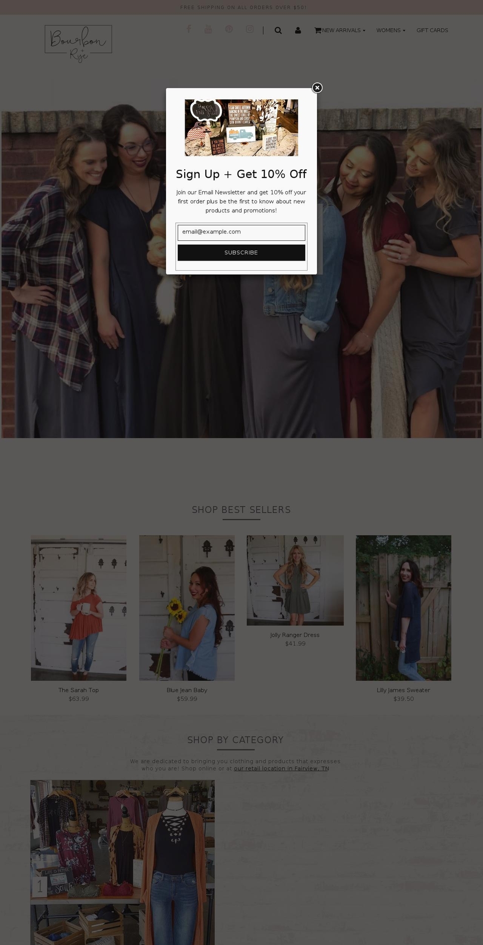 shopbourbonandrye.com shopify website screenshot