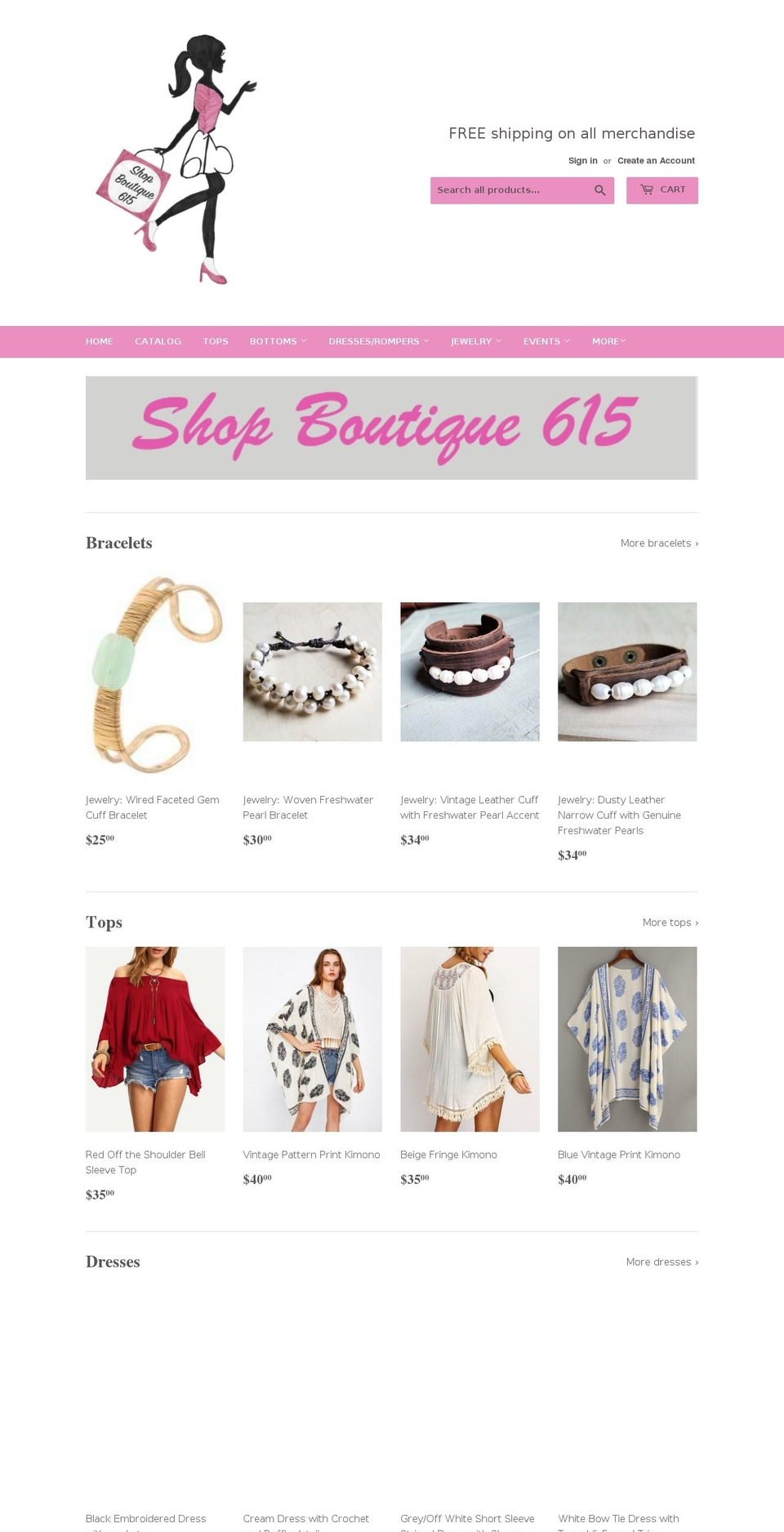 shopboutique615.com — Shopify storefront screenshot