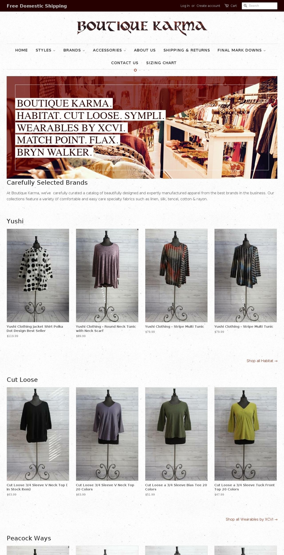 shopboutiquekarma.com — Shopify storefront screenshot