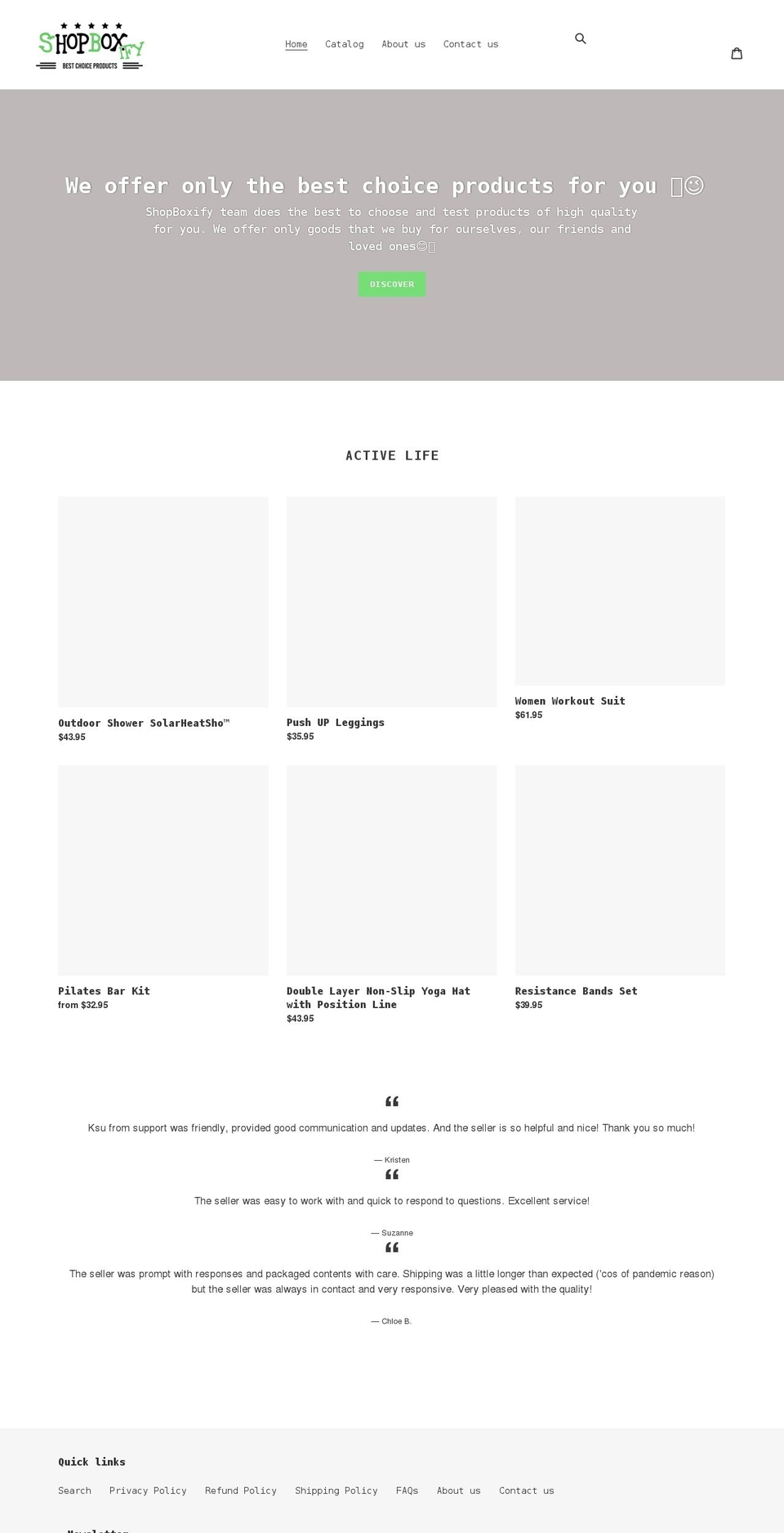 shopboxify.com shopify website screenshot