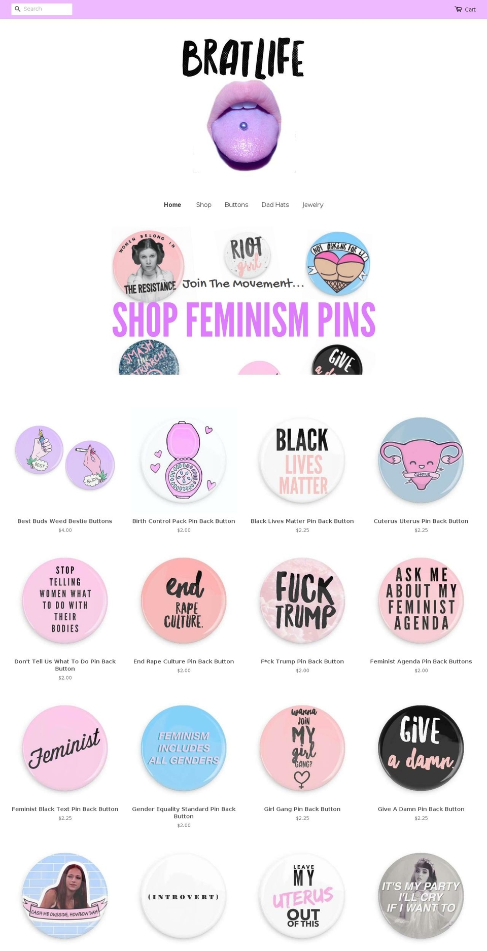shopbratlife.com shopify website screenshot