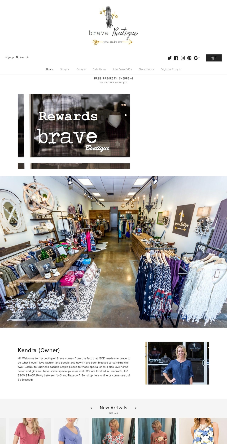 shopbraveboutique.com shopify website screenshot