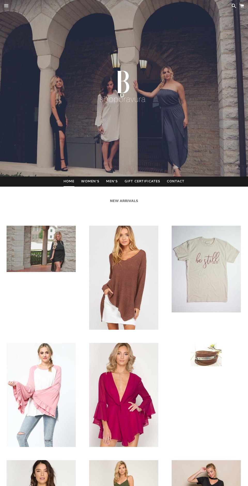 shopbravura.com shopify website screenshot