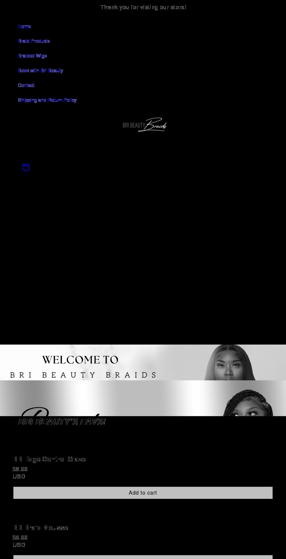 shopbribeauty.com — Shopify storefront screenshot