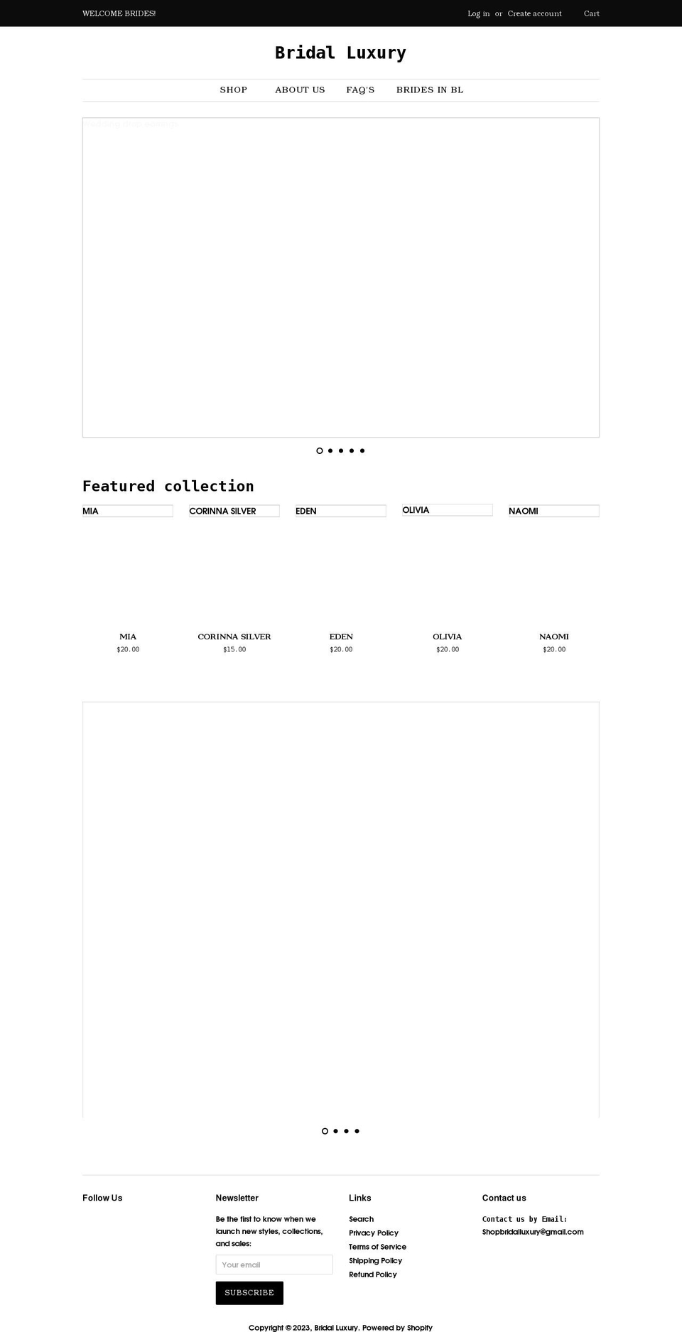 shopbridalluxury.com shopify website screenshot