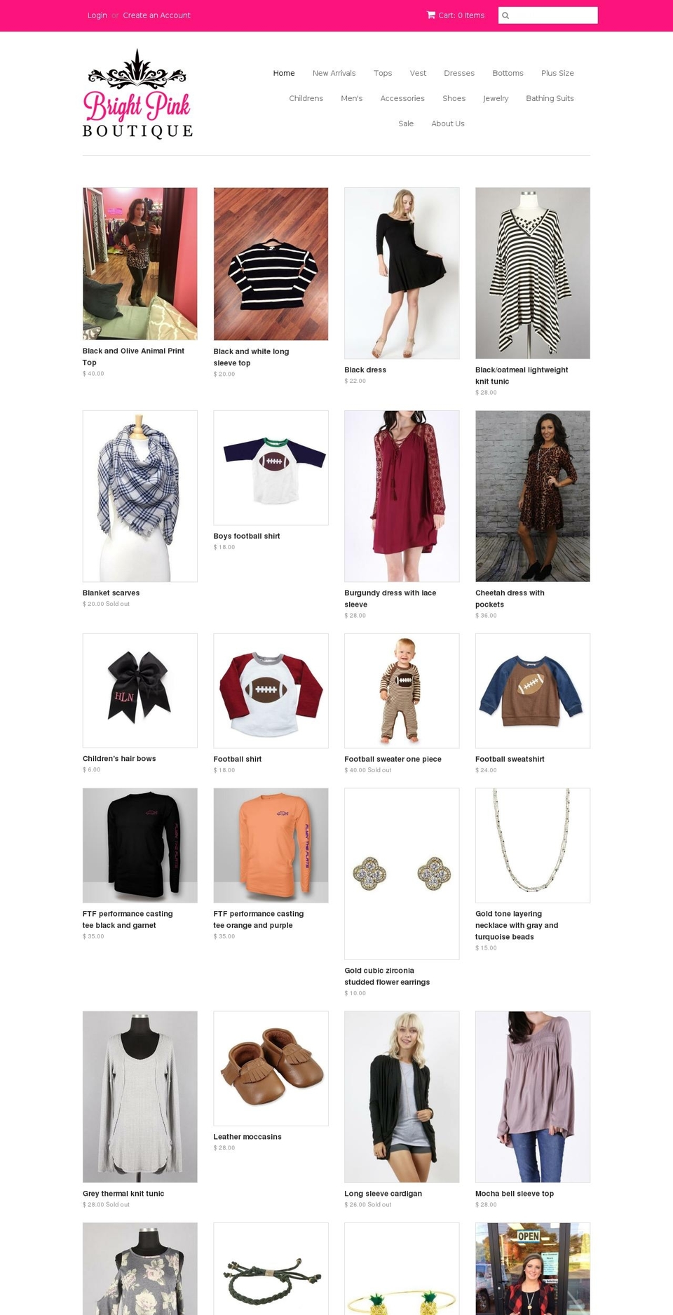 shopbrightpinkboutique.com shopify website screenshot