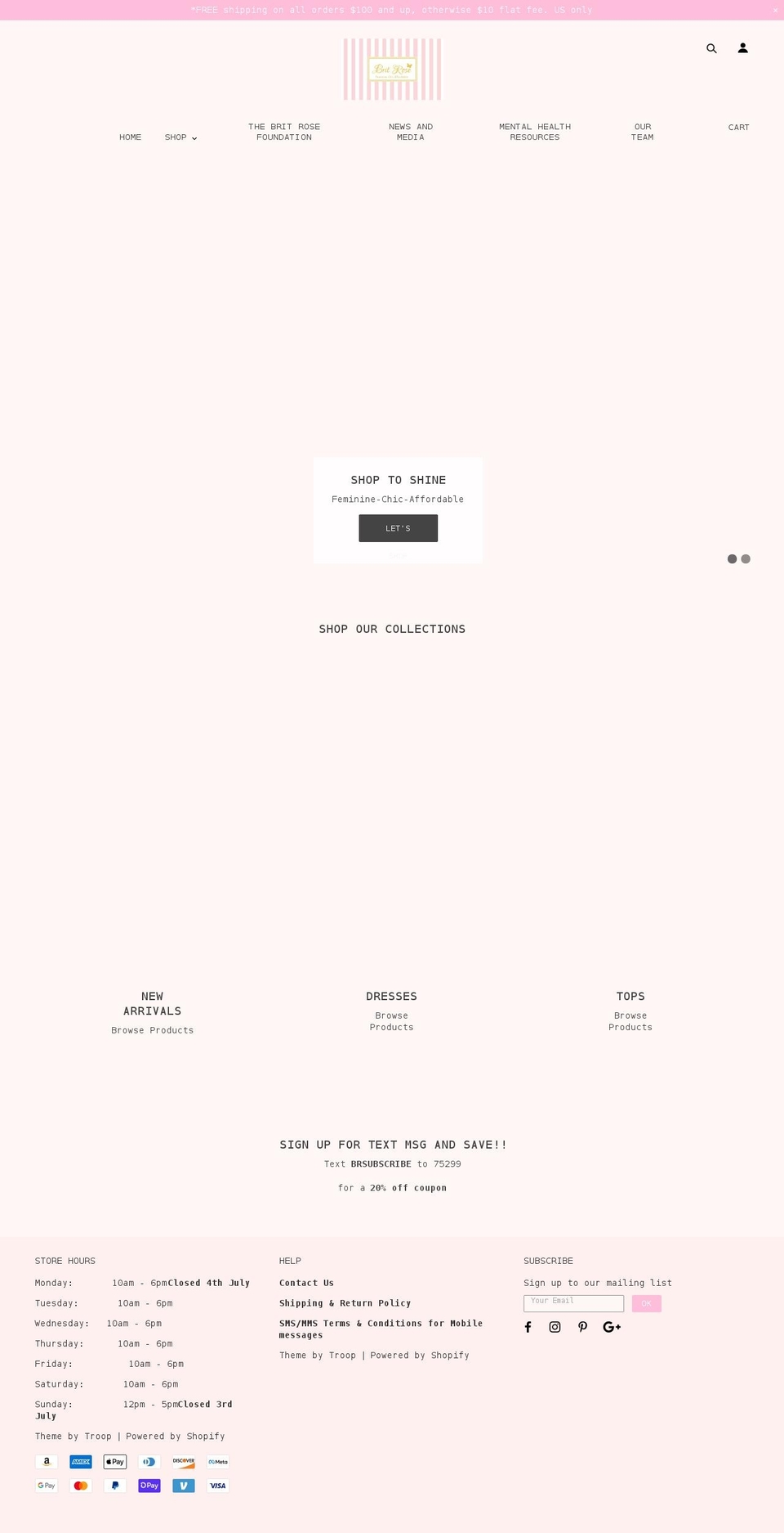 shopbritrose.com shopify website screenshot