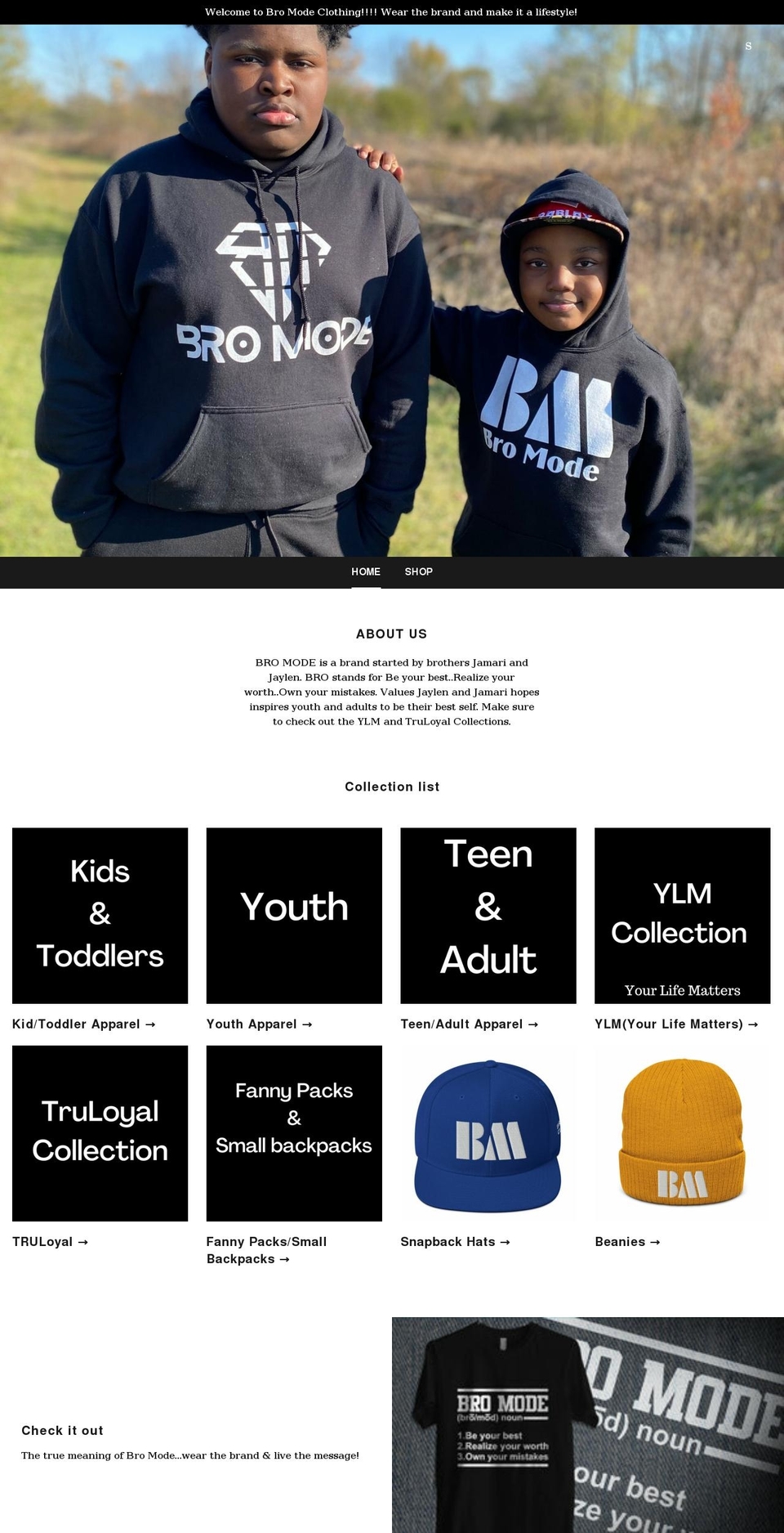 shopbromode.com shopify website screenshot