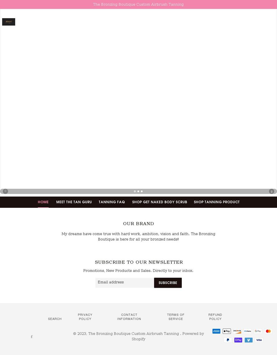 shopbronzingboutique.com shopify website screenshot