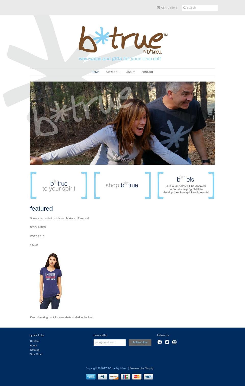 shopbtrue.com shopify website screenshot