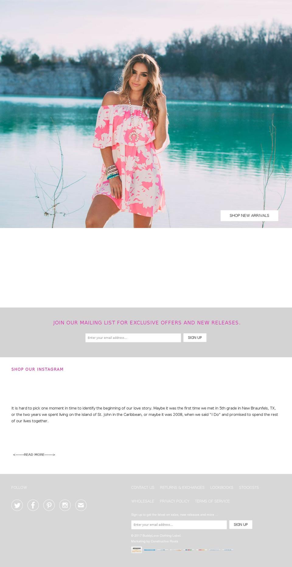 shopbuddylove.com shopify website screenshot
